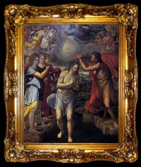 framed  Juan Fernandez de Navarrete Baptism of Christ c, ta009-2
